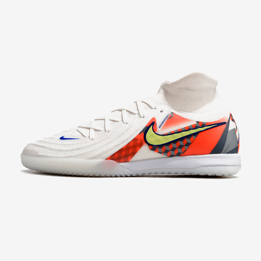 Tênis Futsal Nike Phantom Luna IC - Branca, Cinza e Laranja