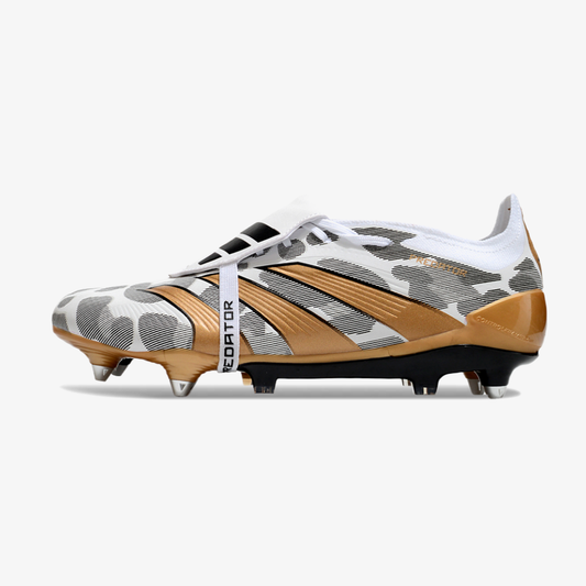Adidas Predator Elite Fold-Over Tongue SG - Branca, Dourada e Preta