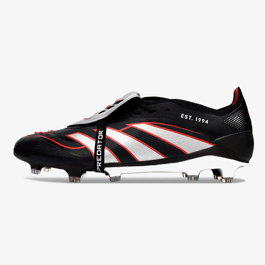 Chuteira Adidas Predator Elite Fold-Over Tongue FG - Preta, Prata e Vermelha