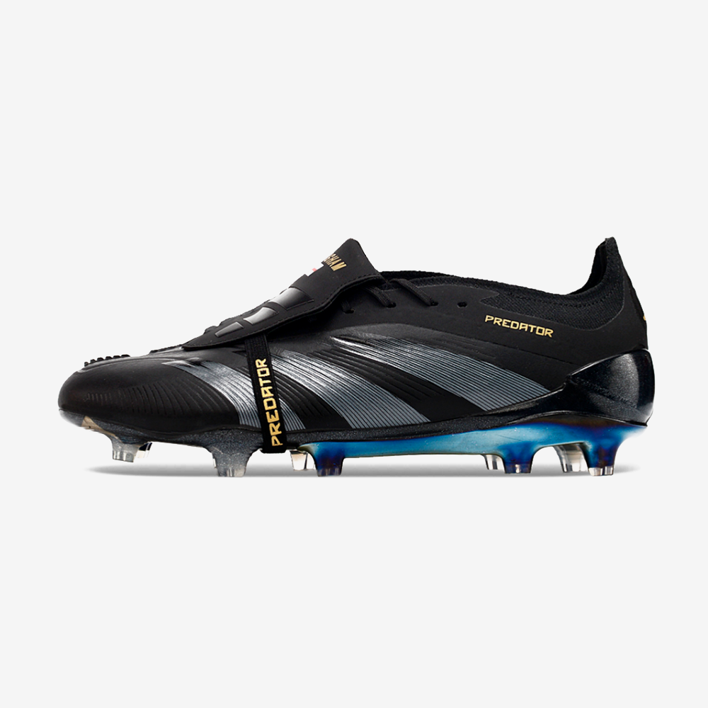 Chuteira Adidas Predator Elite Tongue FG - Preta e Azul
