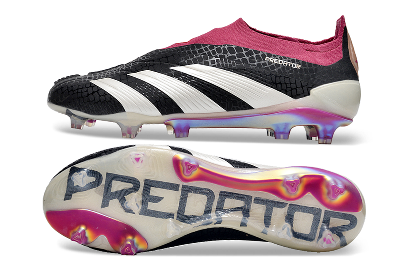 Chuteira Adidas Predator Elite Laceless FG - Preta e Branca