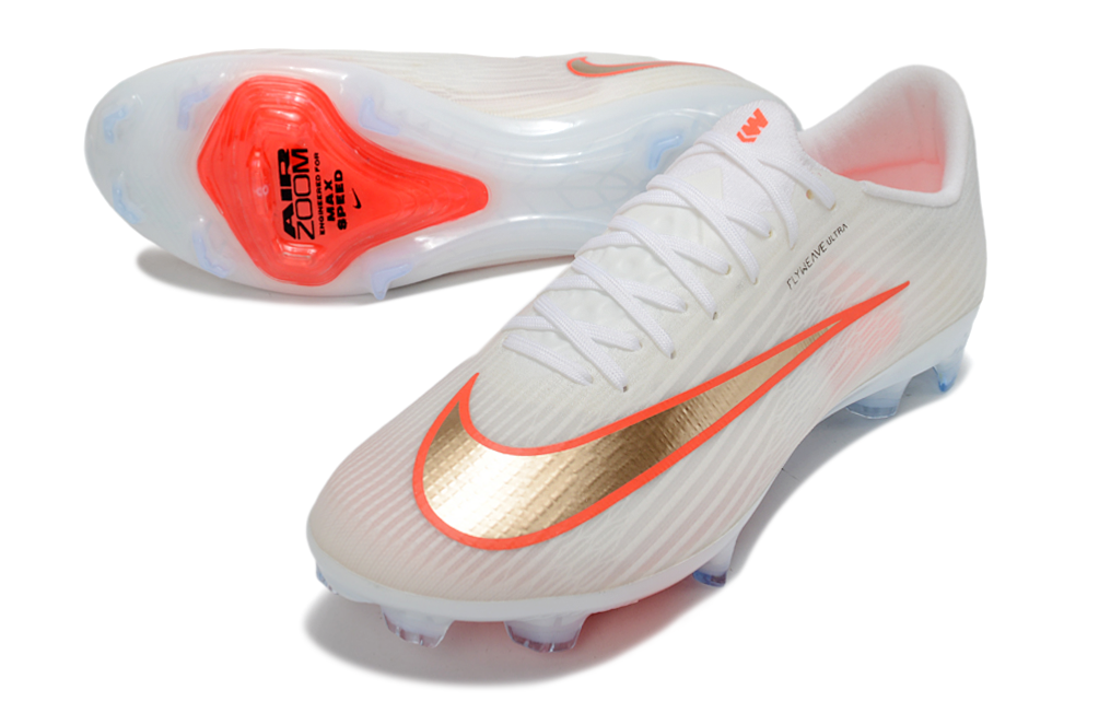 Chuteira Nike Air Zoom Mercurial Superfly 11 Elite FG - Branco e Laranjado