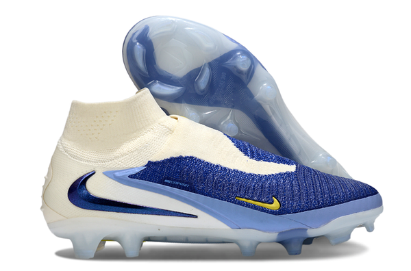 Chuteira Nike Phantom 6 Elite FG - Branca e Azul - Pack Fear Nothing