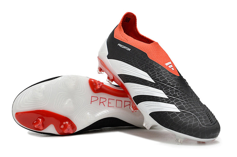 Chuteira Adidas Predator Elite Laceless FG - Preta, Branca e Vermelha