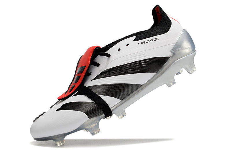 Chuteira Adidas Predator Elite Tongue FG - Branca e Preta