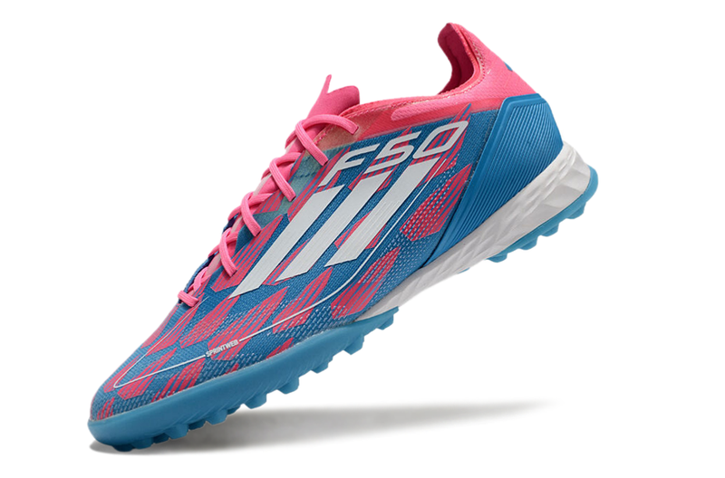 Chuteira Society Adidas F50.1 TF - Rosa e Azul