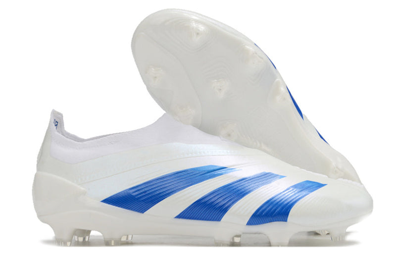 Chuteira Adidas Predator Elite Laceless FG - Branca e Azul