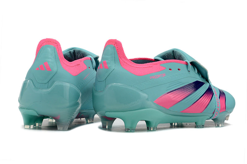 Chuteira Adidas Predator Elite Tongue FG - Azul e Rosa