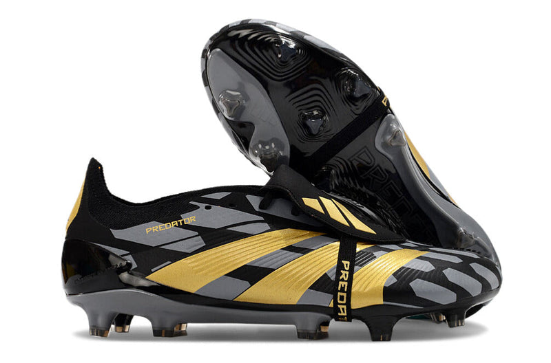 Chuteira Adidas Predator Elite Tongue FG - Preta e Dourada