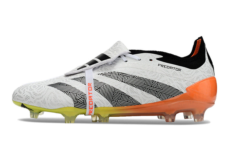 Chuteira Adidas Predator Elite Tongue FG - Branca e Laranja