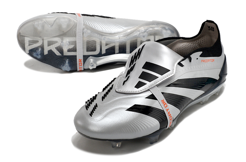 Chuteira Adidas Predator Elite Tongue FG - Preta e Branca