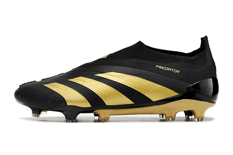 Chuteira Adidas Predator Elite Laceless FG - Preta e Dourada