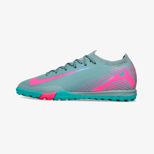 Chuteira Society Nike Air Zoom Mercurial Vapor 16 Elite TF - Azul e Rosa
