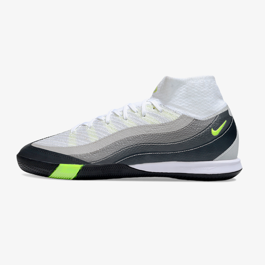 Chuteira Nike Air Zoom Mercurial Superfly 10 Elite Air Max 95  IC - Branca, Cinza e Preta