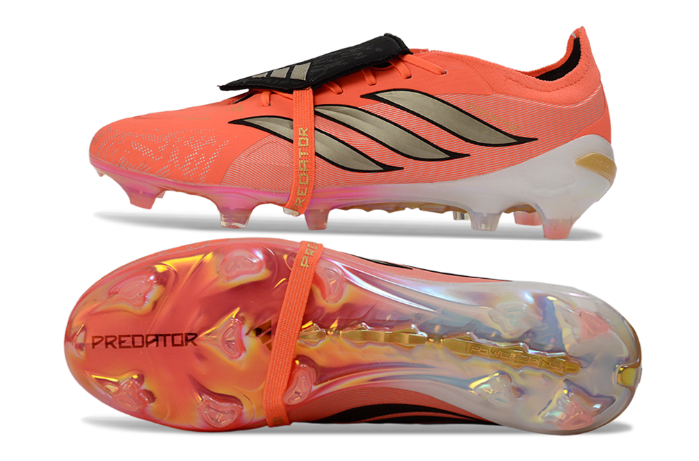 Chuteira Adidas Predator Elite FT 26 FG Copa do Mundo - Road to Glory Pack - Bege e Dourada