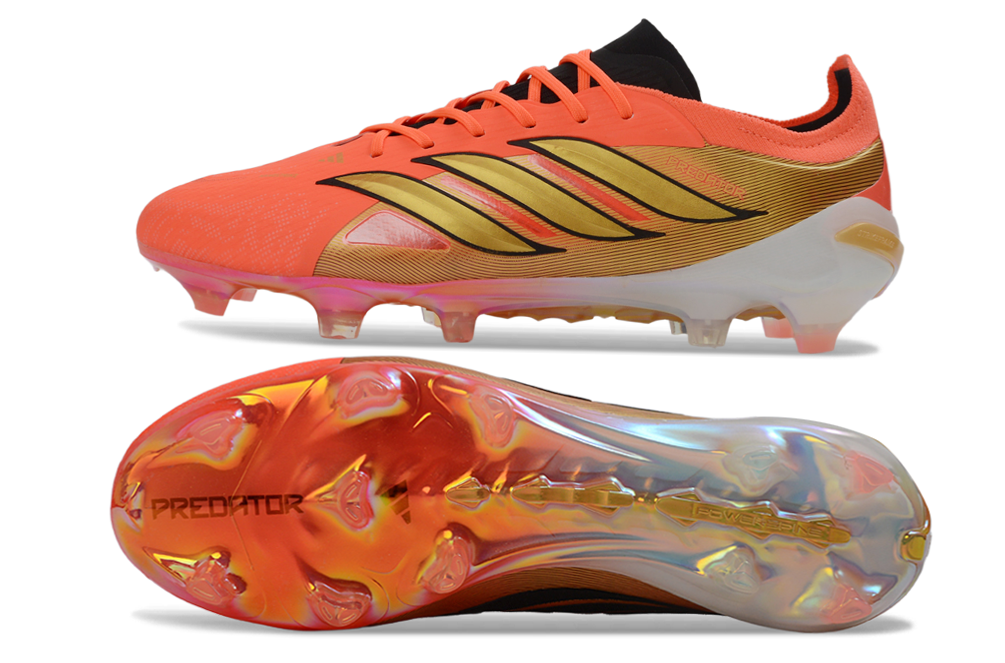 Chuteira Adidas Predator Elite 26 FG Copa do Mundo - Road to Glory Pack - Bege e Dourada