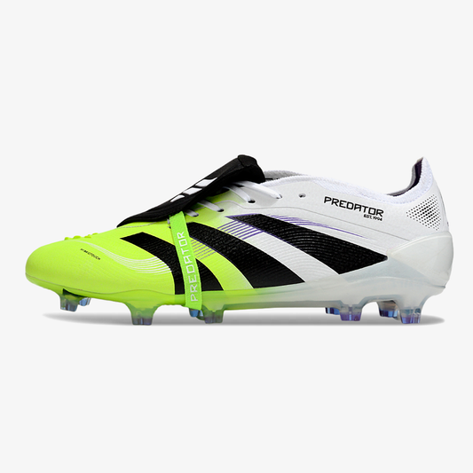 Chuteira Adidas Predator Elite Fold-Over Tongue FG - Branca, Preta e Verde