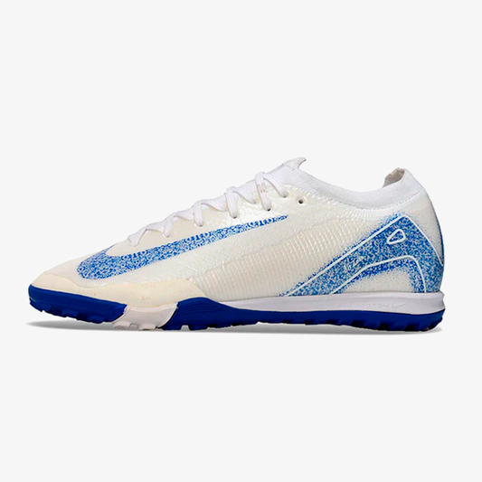 Chuteira Society Nike Air Zoom Mercurial Vapor 16 Elite TF - Branca e Azul