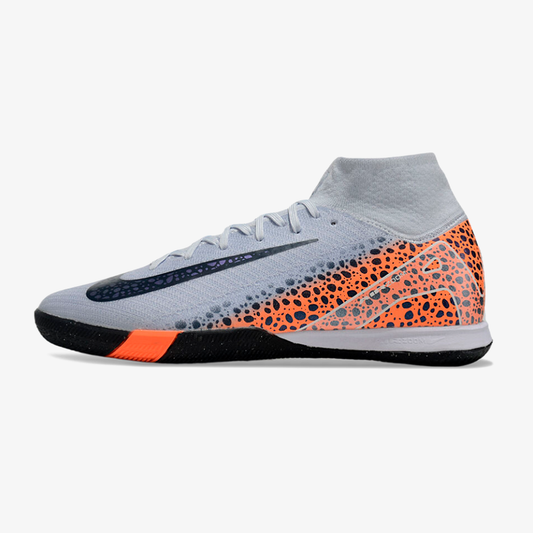 Chuteira Nike Air Zoom Mercurial Superfly 10 Elite  IC - Cinza, Laranja e Preta