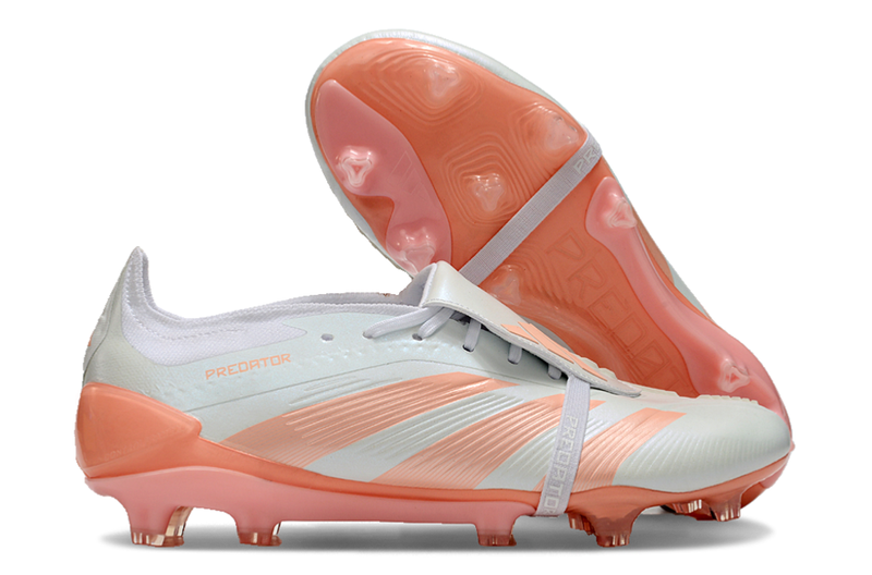 Chuteira Adidas Predator Elite Tongue FG - Branca e Salm��o