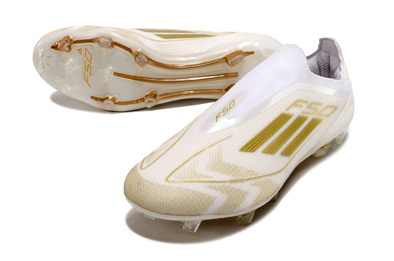 Chuteira Adidas F50 LL FG - Branca e Dourada