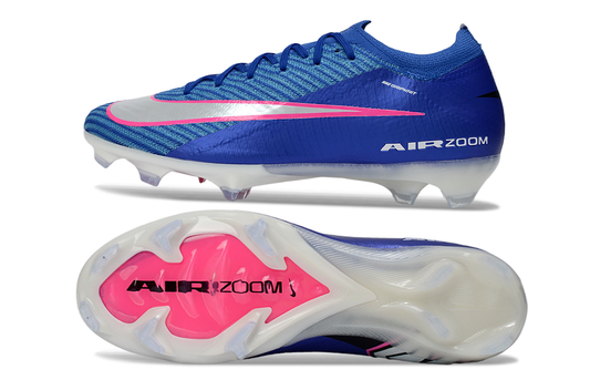 Chuteira Nike Air Zoom Mercurial Vapor 16 Elite FG - Azul, Branca e Rosa - Attack Pack
