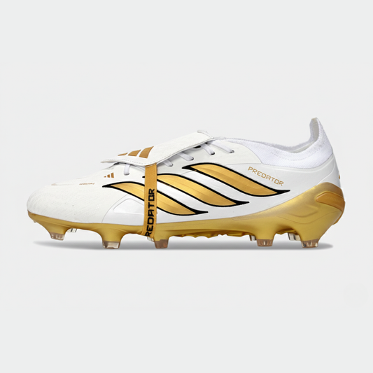 Chuteira Adidas Predator Elite FT 26 FG - Branca e Dourada