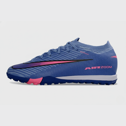 Chuteira Society Nike Air Zoom Mercurial Vapor 16 Elite TF - Azul e Rosa