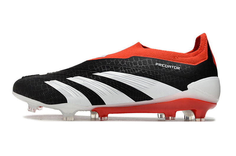 Chuteira Adidas Predator Elite Laceless FG - Preta, Branca e Vermelha