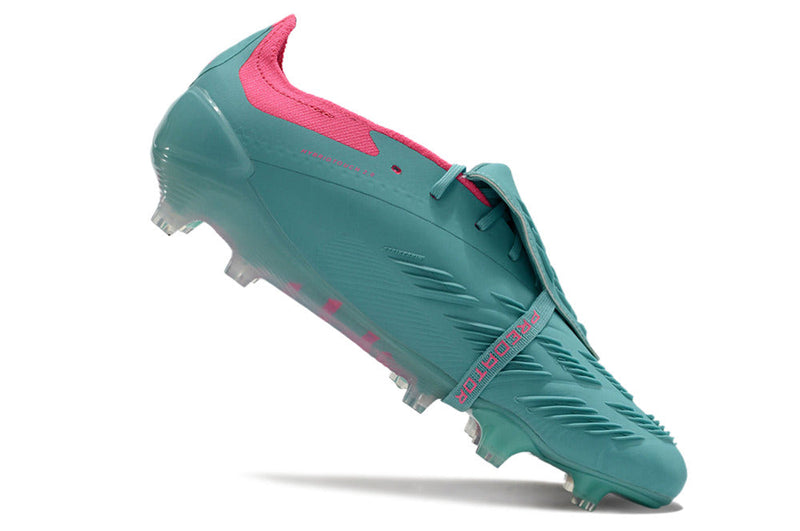 Chuteira Adidas Predator Elite Tongue FG - Azul e Rosa