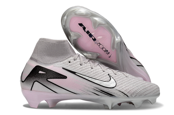 Chuteira Nike Air Zoom Mercurial Superfly 10 Elite FG - Cinza, Prata e Rosa