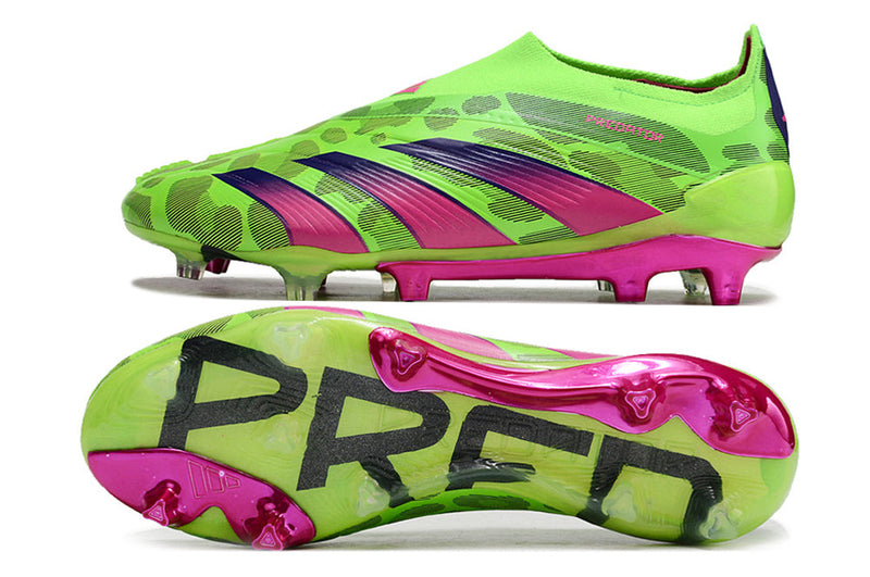 Chuteira Adidas Predator Elite Laceless FG - Verde e Rosa