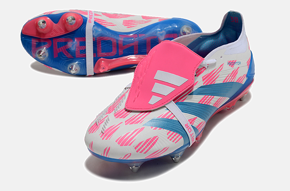 Adidas Predator Elite Fold-Over Tongue SG - Branca, Azul e Rosa - MAGNUM SPORT*