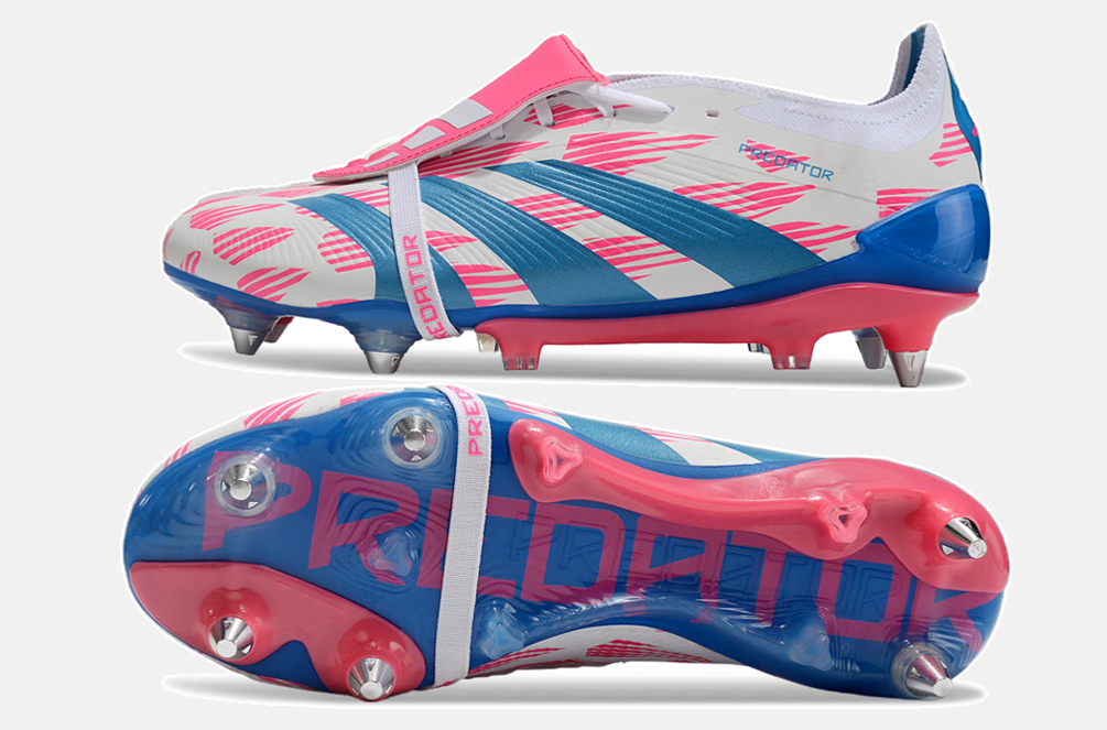 Adidas Predator Elite Fold-Over Tongue SG - Branca, Azul e Rosa