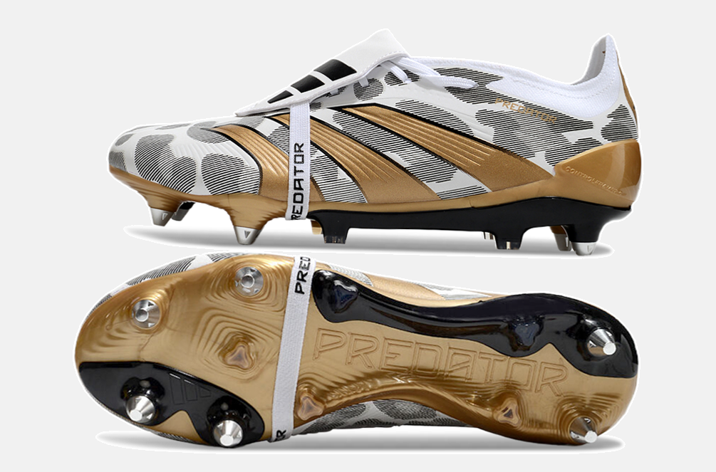 Adidas Predator Elite Fold-Over Tongue SG - Branca, Dourada e Preta