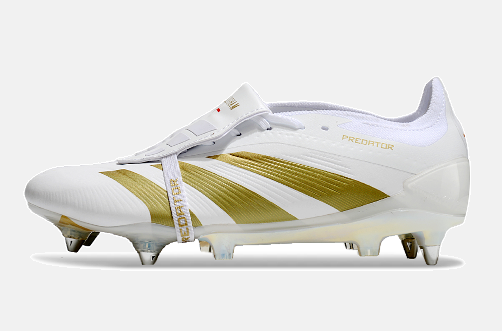 Adidas Predator Elite Fold-Over Tongue SG - Branca e Dourada - imagem 4