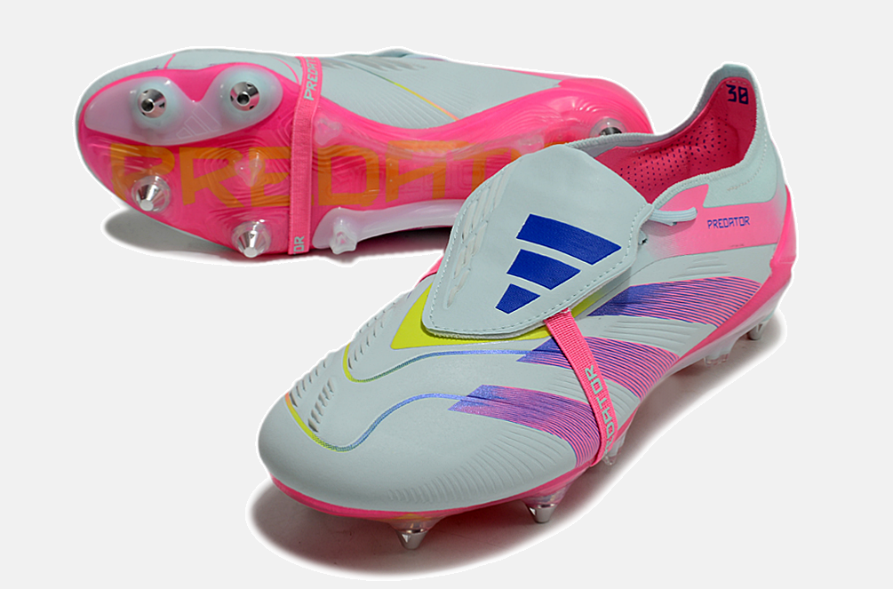 Adidas Predator Elite Fold-Over Tongue SG - Branca, Rosa e Roxa