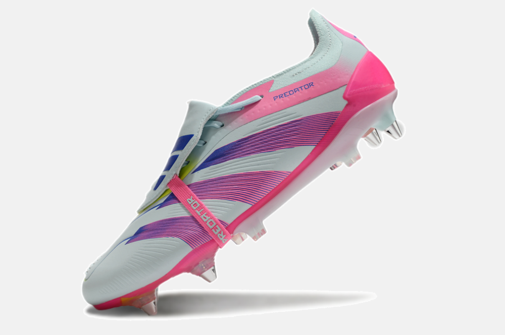 Adidas Predator Elite Fold-Over Tongue SG - Branca, Rosa e Roxa