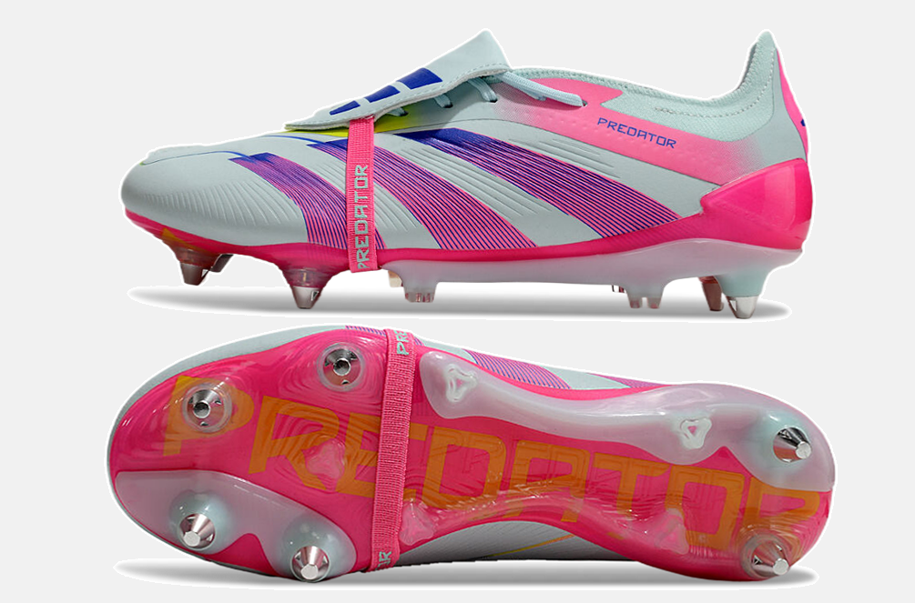 Adidas Predator Elite Fold-Over Tongue SG - Branca, Rosa e Roxa