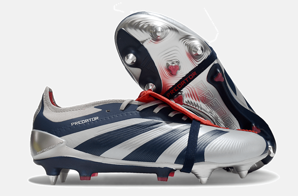Adidas Predator Elite Fold-Over Tongue SG - Prata, Azul e Vermelha - MAGNUM SPORT*