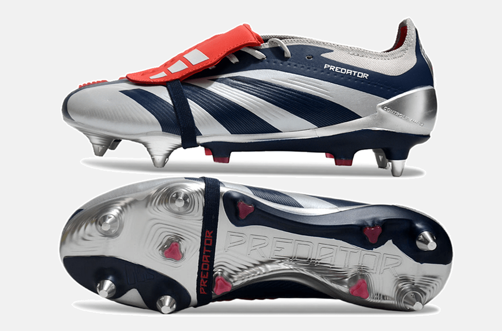 Adidas Predator Elite Fold-Over Tongue SG - Prata, Azul e Vermelha - MAGNUM SPORT*