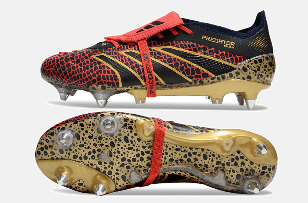 Adidas Predator Elite Fold-Over Tongue SG - Preta, Dourada e Vermelha - MAGNUM SPORT*