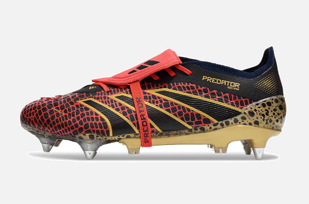 Adidas Predator Elite Fold-Over Tongue SG - Preta, Dourada e Vermelha - MAGNUM SPORT*