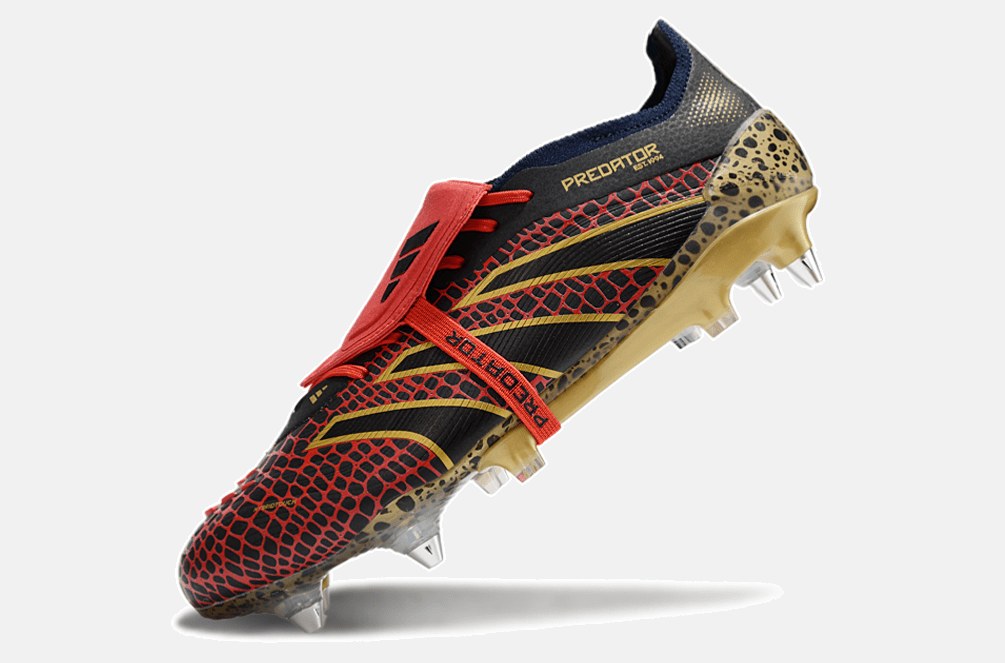 Adidas Predator Elite Fold-Over Tongue SG - Preta, Dourada e Vermelha - MAGNUM SPORT*