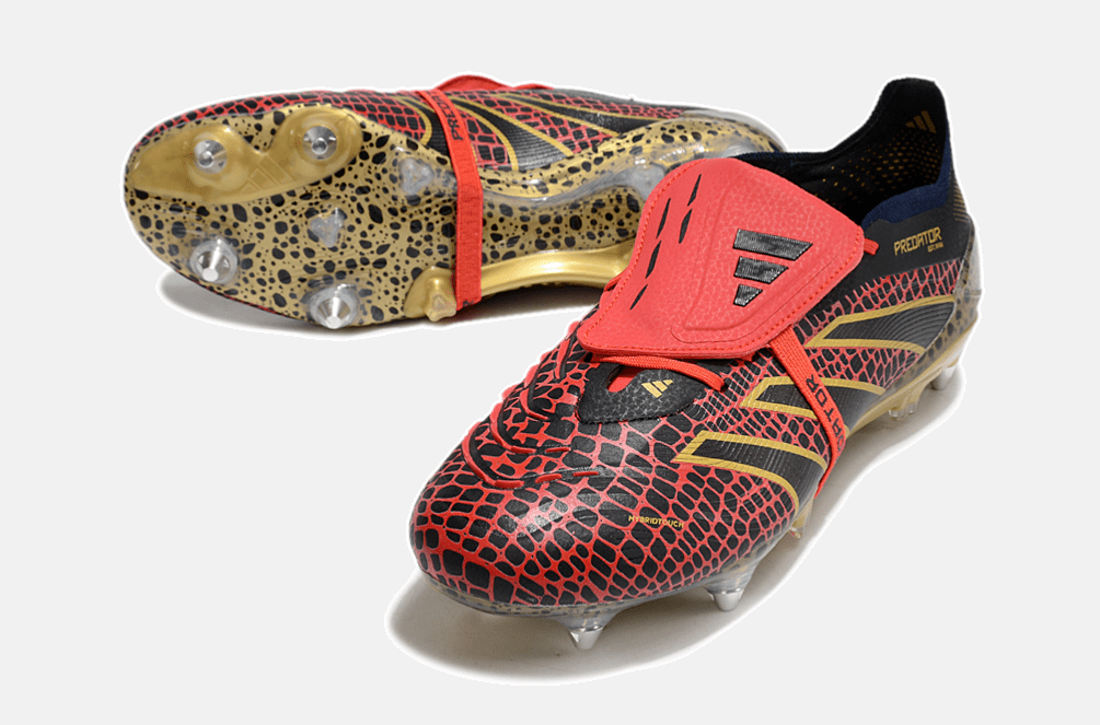 Adidas Predator Elite Fold-Over Tongue SG - Preta, Dourada e Vermelha - MAGNUM SPORT*