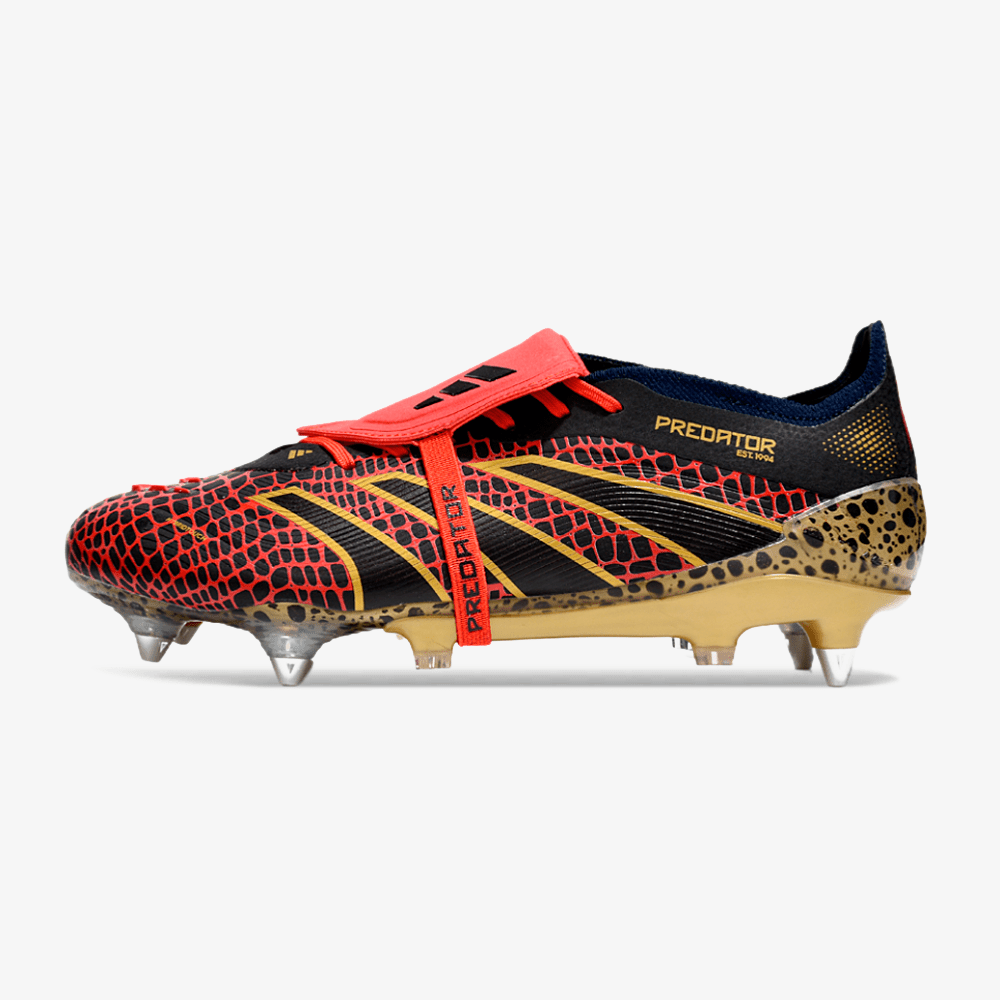 Adidas Predator Elite Fold-Over Tongue SG - Preta, Dourada e Vermelha - MAGNUM SPORT*