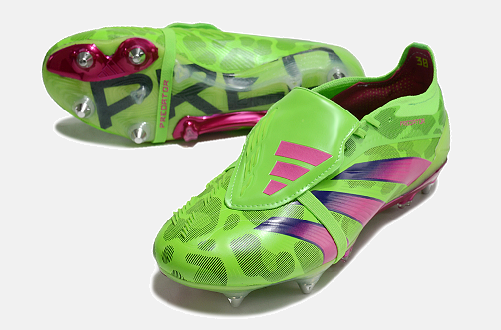 Adidas Predator Elite Fold-Over Tongue SG - Verde, Rosa e Roxa