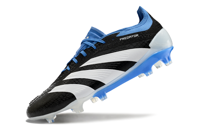 Chuteira Adidas Predator Elite FG - Branca, Preta e Azul