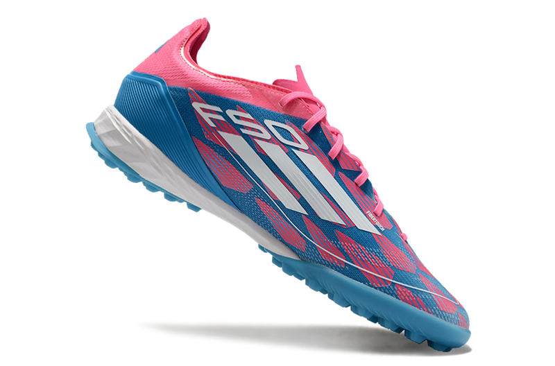 Chuteira Society Adidas F50.1 TF - Rosa e Azul