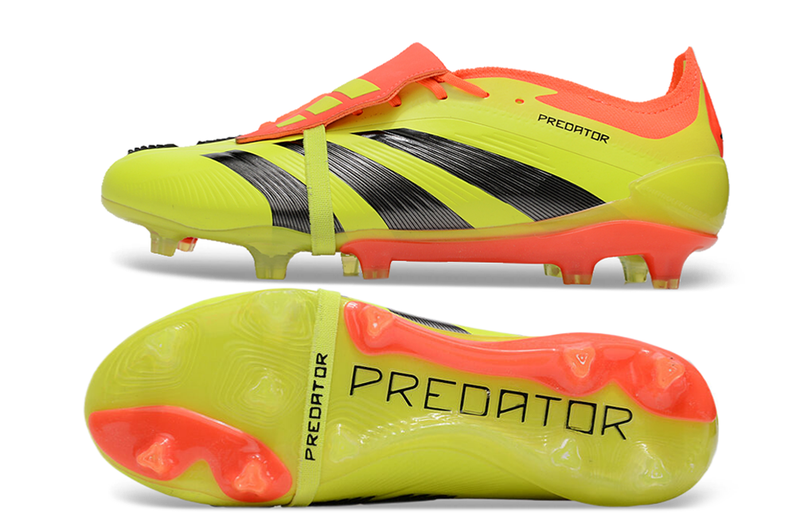 Chuteira Adidas Predator Elite Tongue FG - Amarela e Laranja